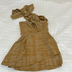 Vera Wang Lavender Label Brown One Shoulder Sundress